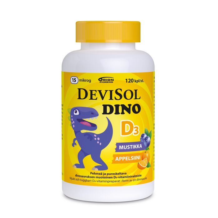 Devisol Dino mustikka appelsiini 15 mikrog 120 tabl kuva 2