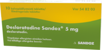 DESLORATADINE SANDOZ tabletti, kalvopäällysteinen 5 mg 30 fol