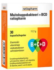 Maitohappobakteeri + BCD ratiopharm 30 kaps